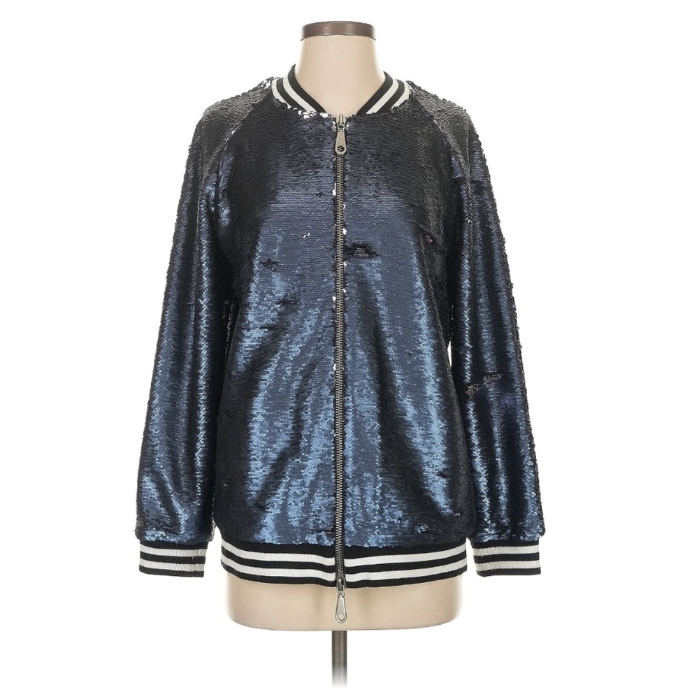 Rebecca Minkoff Blue Tessa Sequin Bomber Jacket - GORGEOUS!!